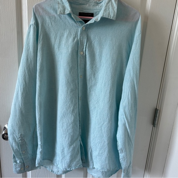 Banana Republic light Blue Linen/Cotton Shirt, Mens size XL - Picture 1 of 9